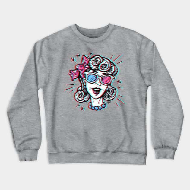 2D Trudy in the Third Dimension Crewneck Sweatshirt by BradAlbright